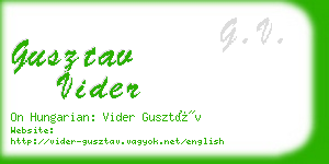 gusztav vider business card